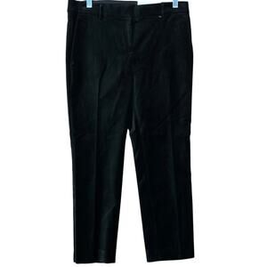 Ann Taylor Womens Pants Black Velvet Petite Mid Rise Slim Ankle Stretch 2P